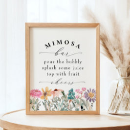 Elegant Wildbloms Möhippa Mimosa Pub Sign Poster