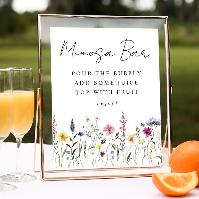 Elegant Wildbloms Möhippa Mimosa Pub Sign Poster (Skapare uppladdad)