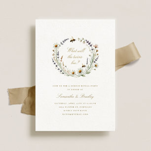 Elegant Wildbloms Twillingar Baby Gender Reveal Pa Inbjudningar