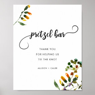 Elegant Wildblomsötzel pub bröllop Poster