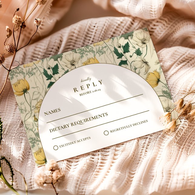 Elegant Wildflower Arch Minimal Wedding OSA Kort (Skapare uppladdad)