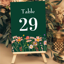 Elegant Wildflower Boho Floral Green Wedding Bordsnummer