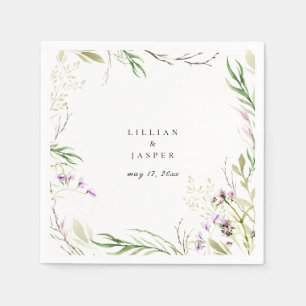 Elegant Wildflower Botanical Pappersservett