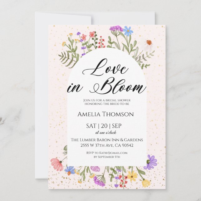  Elegant Wildflower Bridal Shower Invitation Inbjudningar (Framsida)