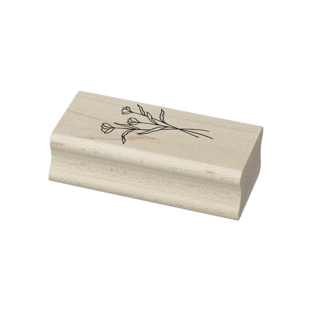 Elegant Wildflower Floral Bouquet Wood Art Stämpel (Stämpel)