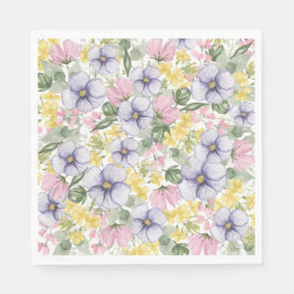 Elegant Wildflower Floral Wedding Pappersservett