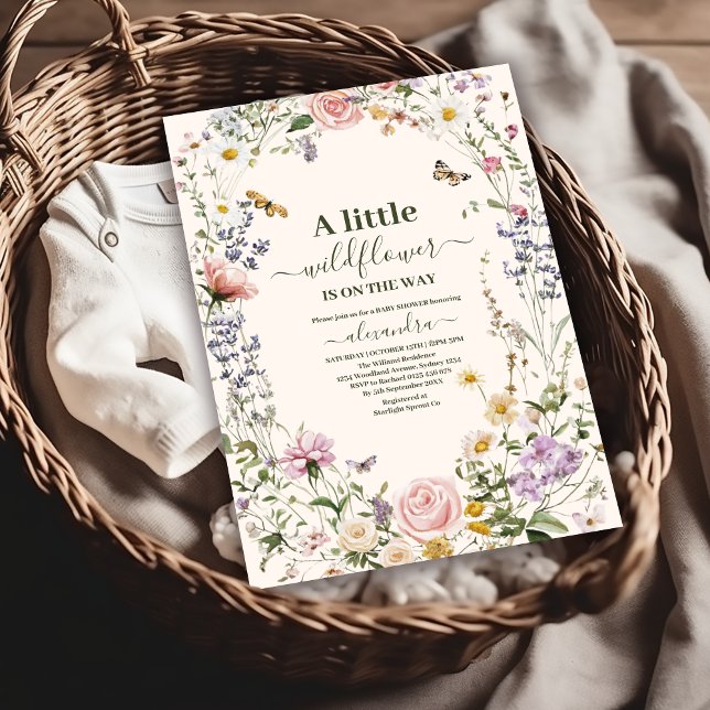 Elegant Wildflower Meadow Baby Shower Inbjudningar (Skapare uppladdad)