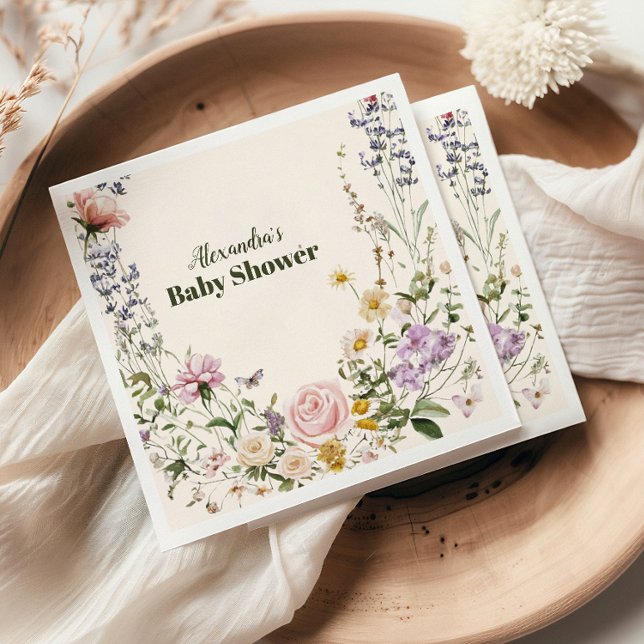 Elegant Wildflower Meadow Baby Shower Pappersservett (Skapare uppladdad)