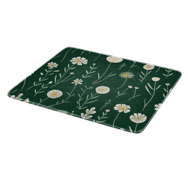 Elegant Wildflower Pattern on Dark Green  (Hörn)