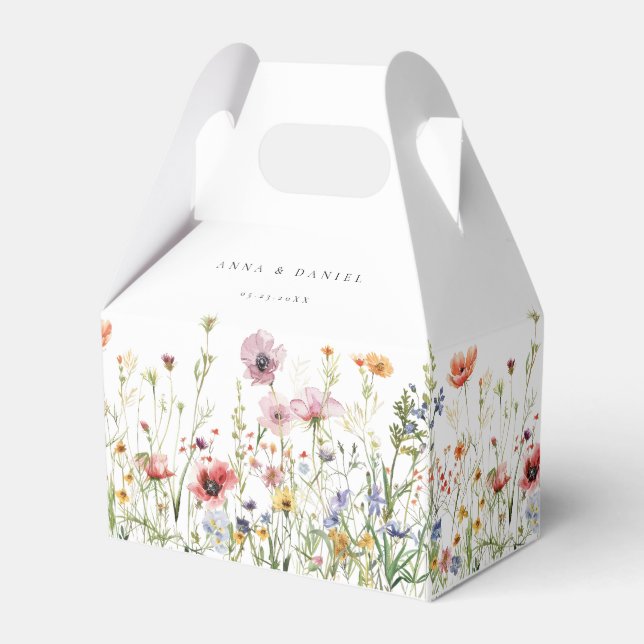 Elegant Wildflower Wedding Favor Boxes Presentaskar (Framsidan Sidan)