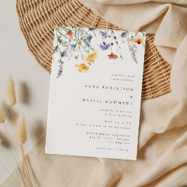 Elegant Wildflower Wedding Invitation Inbjudningar
