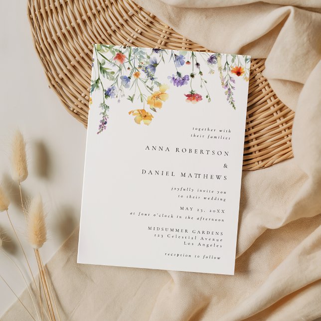 Elegant Wildflower Wedding Invitation Inbjudningar (Skapare uppladdad)