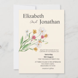Elegant Wildflower Wedding Invite  Inbjudningar
