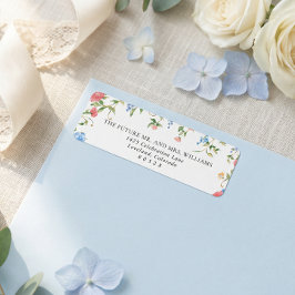 Elegant Wildflower Wedding Return Address Returadress Etikett