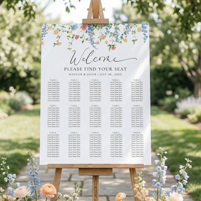 Elegant Wildflower Wedding Seating Chart Poster (Skapare uppladdad)
