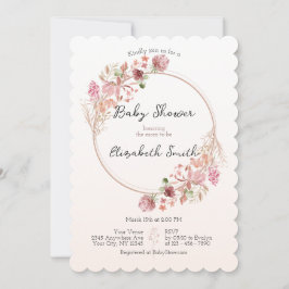 Elegant Wildflower Wreath Baby Shower Invitation Inbjudningar