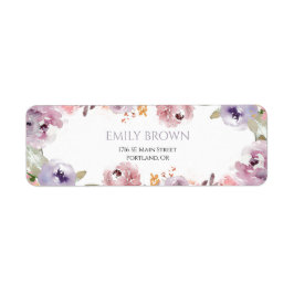 Elegant Wildflowers bröllopsdusch adress Returadress Etikett