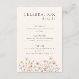 Elegant Wildflowers Wedding Ceremony Reception Tilläggskort