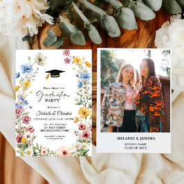 Elegant Wildsun Meadow Garden Twin Studenten Inbjudningar