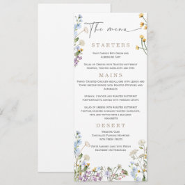 Elegant Wilflower Bröllopsmeny  Meny
