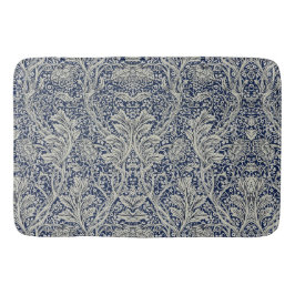 Elegant William Morris Blommigt Blue White Mönster Badrumsmatta