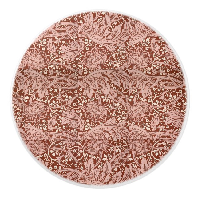 Elegant William Morris Blommigt Blue White Mönster Knopp (Framsidan)