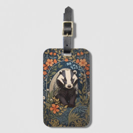 Elegant William Morris Inspired Badger Bagagebricka