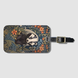 Elegant William Morris Inspired Badger Bagagebricka