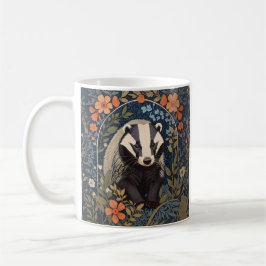 Elegant William Morris Inspired Badger Kaffemugg