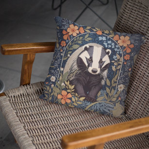 Elegant William Morris Inspired Badger Kudde