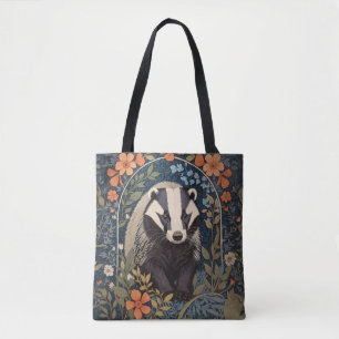 Elegant William Morris Inspired Badger Tygkasse