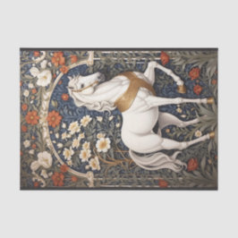 Elegant William Morris Inspired White Horse
