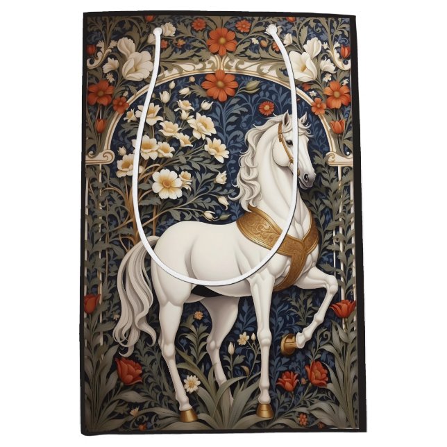Elegant William Morris Inspired White Horse (Framsidan)