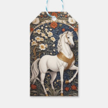 Elegant William Morris Inspired White Horse