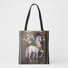 Elegant William Morris Inspired White Horse Tygkasse