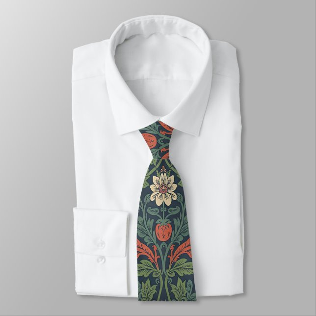 Elegant William Morris Jordgubbsblommönster Slips (Bunden)