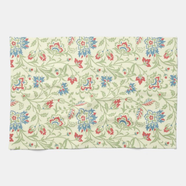 Elegant William Morris Renaissance Blommigt Kökshandduk (Horisontell)