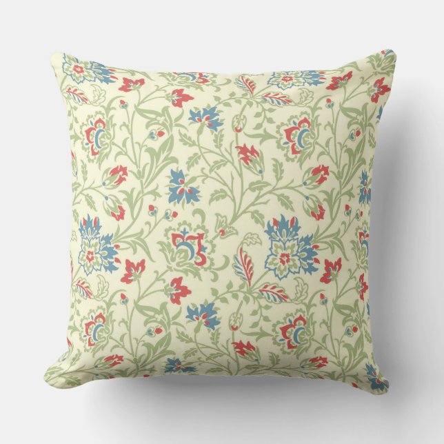 Elegant William Morris Renaissance Blommigt Kudde (Framsida)