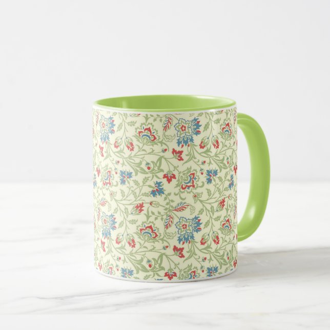 Elegant William Morris Renaissance Blommigt Mugg (Framsida höger)