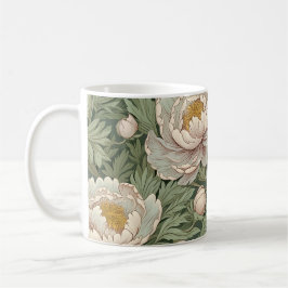Elegant William Morris Stil Peony Flowers Mugg