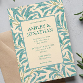 Elegant William Morris Willow Mönster Bröllop Inbjudningar