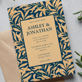 Elegant William Morris Willow Mönster Bröllop Inbjudningar