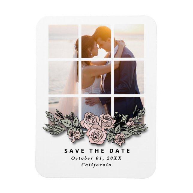 Elegant Window with Image Wedding Save the Date Magnet (Vertikal)