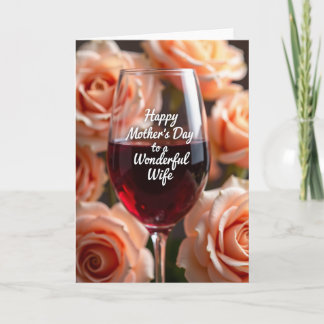 Elegant Wine Mothers Day Card Kort