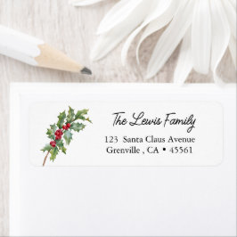 Elegant Winter Berries Helgdag Adress Party Returadress Etikett