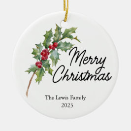 Elegant Winter Berries Julfest Julgransprydnad Keramik