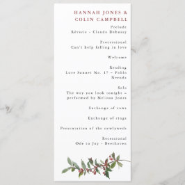 Elegant Winter Berries Red Grönt Watercolor Program