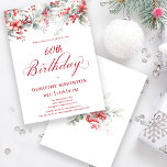 Elegant Winter Berry Botanical 60:e födelsedagen Inbjudningar<br><div class="desc">Inbjudan dina gäster till en speciell vinterfödelsedagsfest med den här elegantens rödbär och blommigt av skulderblad i grönten. Djupa röda bär förvaras i löv och grenar. Röd text bidrar till festiveringen. Det här objektet är en del av Winter Berry-samlingen. Den innehåller mallar som du kan använda för att snabbt skapa...</div>