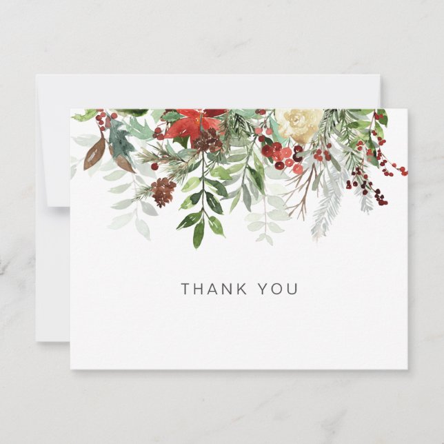 Elegant Winter Blommigt Beauty Tackkort Cards Tack Kort (Framsida)