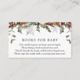 Elegant Winter Blommigt Bokar för begäran om Baby Tilläggskort
